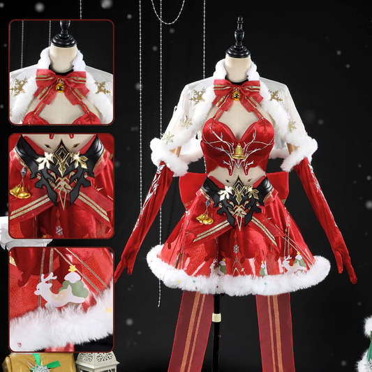 Rolecosplay Christmas Warrior Cosplay Costume Festive Battle Dress