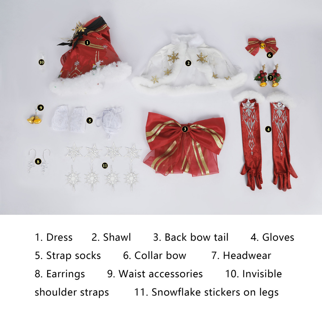 Rolecosplay Christmas Warrior Cosplay Costume Festive Battle Dress full set