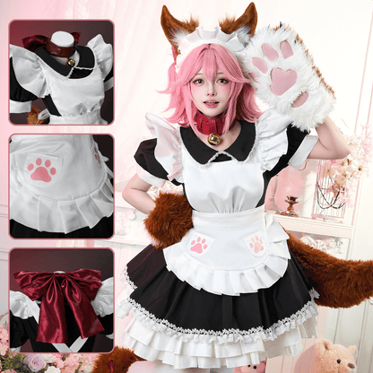 Rolecosplay FGO Tamamo Cat Maid Cosplay Costume Fate Outfit
