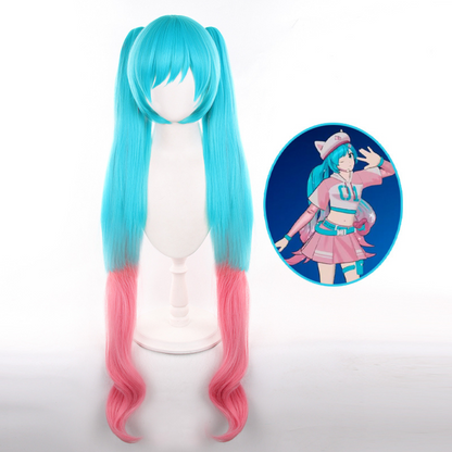 Rolecosplay Fortnite Hatsune Miku Pink Mix Blue Cosplay Wig