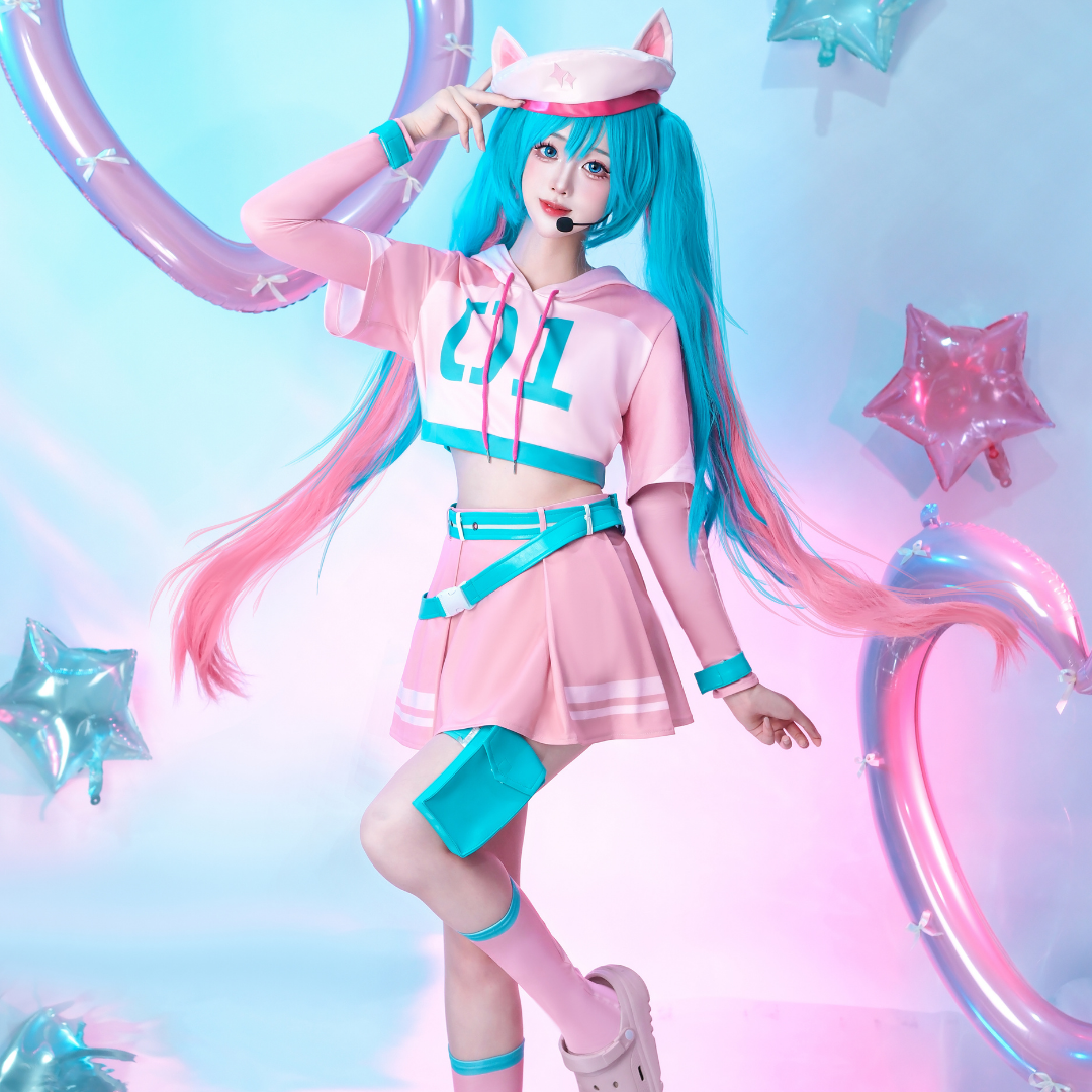 Rolecosplay Fortnite Neko Singer Pink Skirt Cosplay Costume