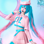 Rolecosplay Fortnite Neko Singer Pink Skirt Cosplay Costume set