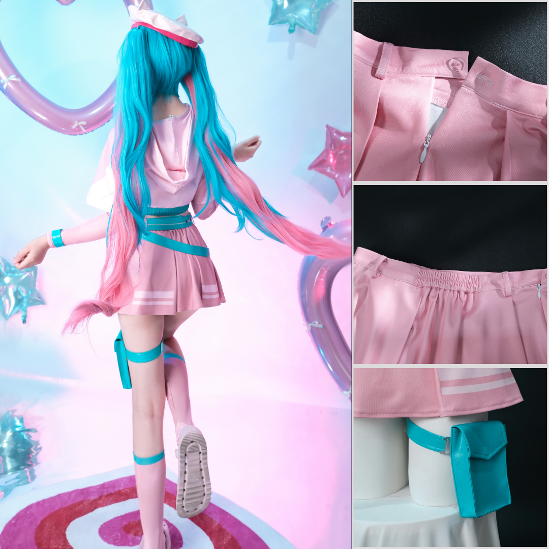 Rolecosplay Fortnite Neko Singer Pink Skirt Cosplay Costume set