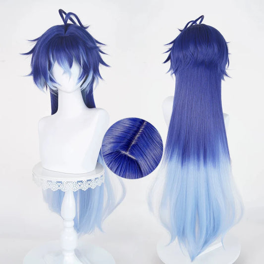 Rolecosplay Genshin Impact Flins Blue Gradient 85cm Halloween Cosplay Wig