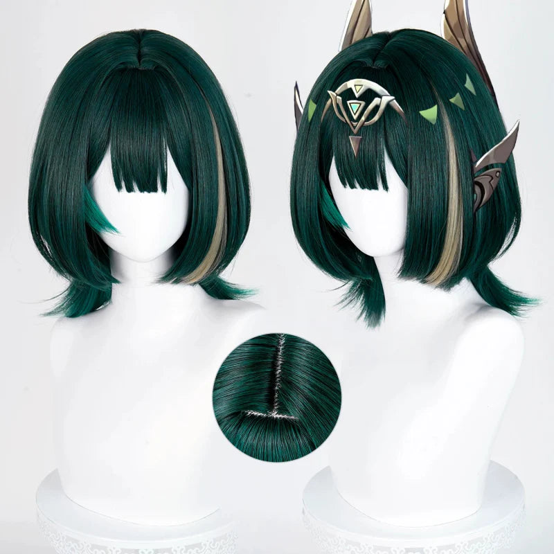 Rolecosplay Genshin Impact Nefer Dark Green 36cm Halloween Cosplay Wig