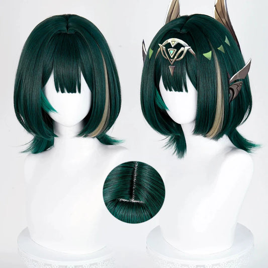 Rolecosplay Genshin Impact Nefer Dark Green 36cm Halloween Cosplay Wig
