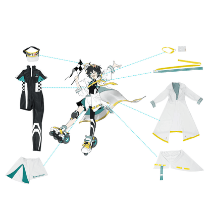 Rolecosplay Genshin Impact Racing Venti Fanart Cosplay Costume full set