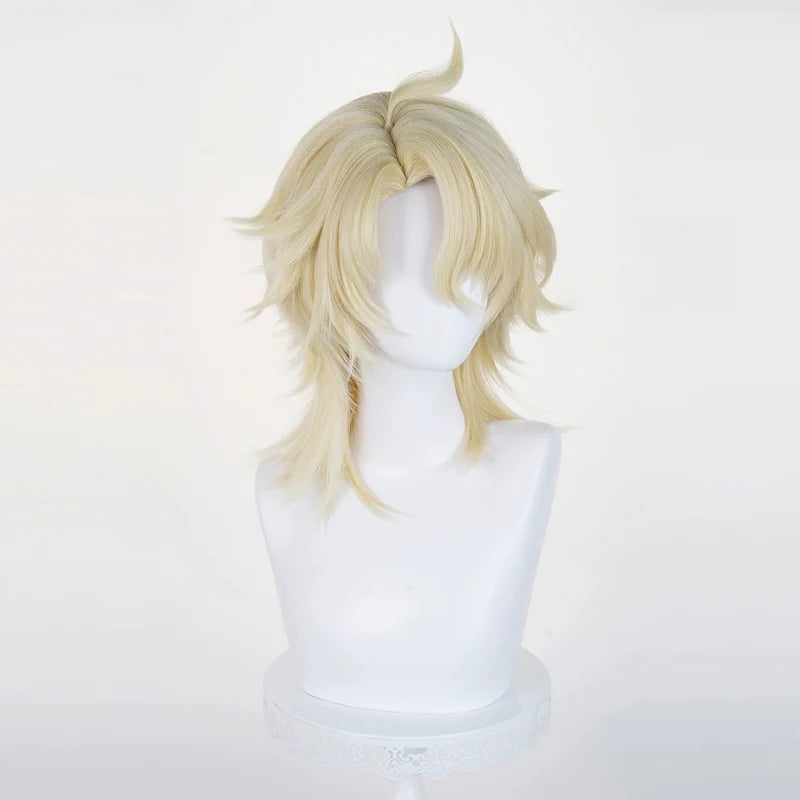 Rolecosplay Genshin Impact Varka Gold 35cm Halloween Cosplay Wig