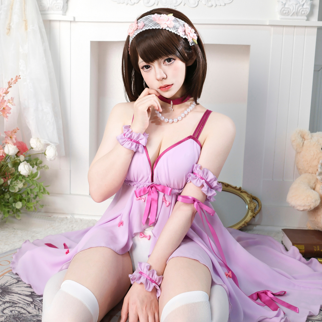 Rolecosplay Kato Megumi Pink Pyjamas Dress Cosplay Costume