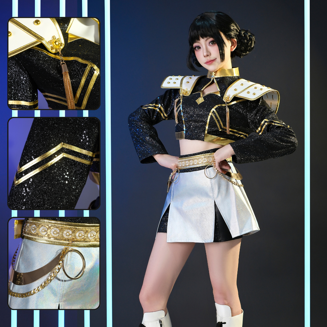 Rolecosplay Kpop Demon Hunter Zoey Golden Black Set Cosplay outfit