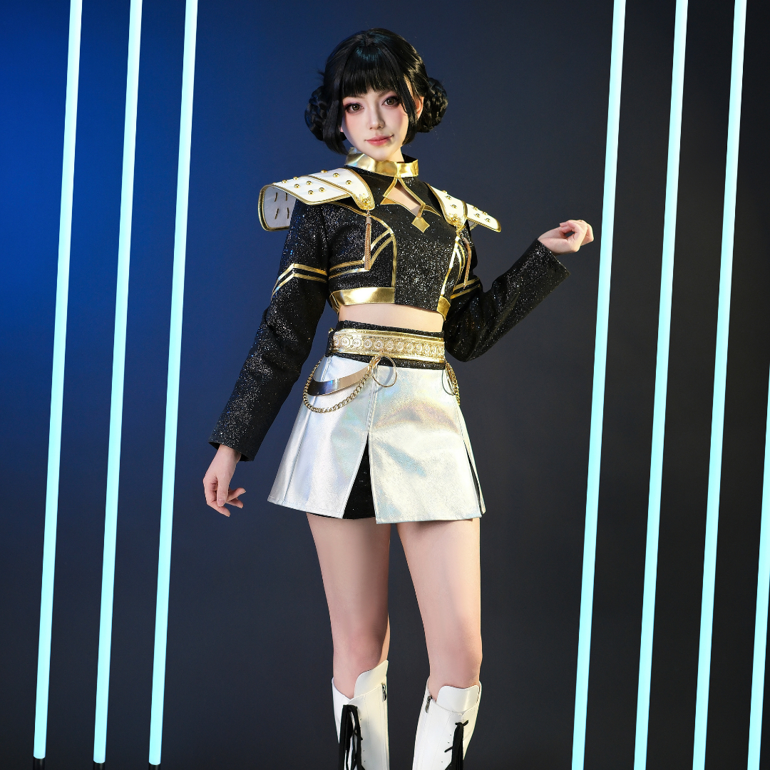 Rolecosplay Kpop Demon Hunter Zoey Golden Black Set Cosplay Costume