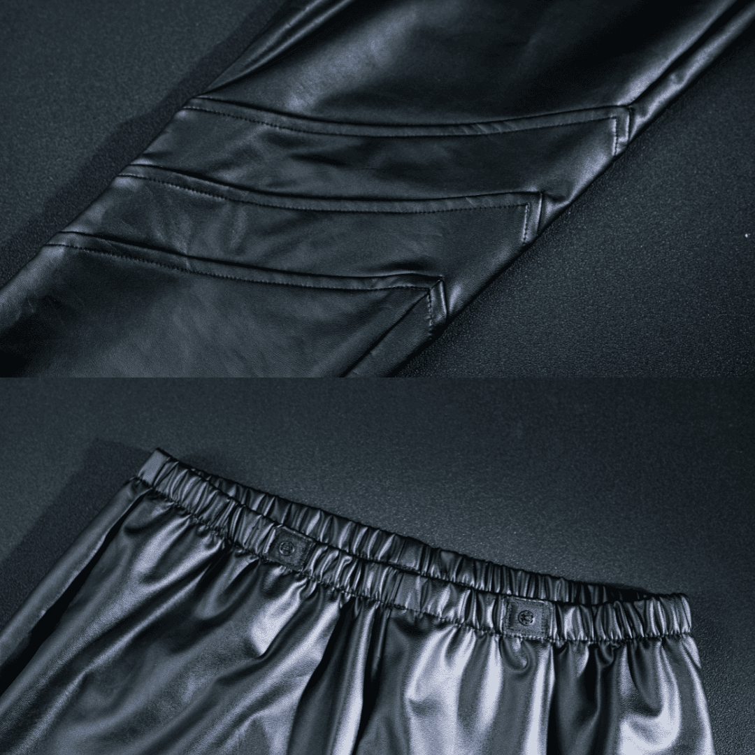 Black satin pants on a dark background Rolecosplay LOL Aphelios Cosplay Costume