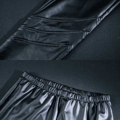 Black satin pants on a dark background Rolecosplay LOL Aphelios Cosplay Costume