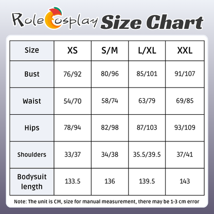 Rolecosplay LOL Kai'Sa Cosplay Costume size chart