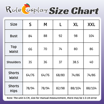 Rolecosplay LOL Popstar Ahri Idol Cosplay Costumesize chart