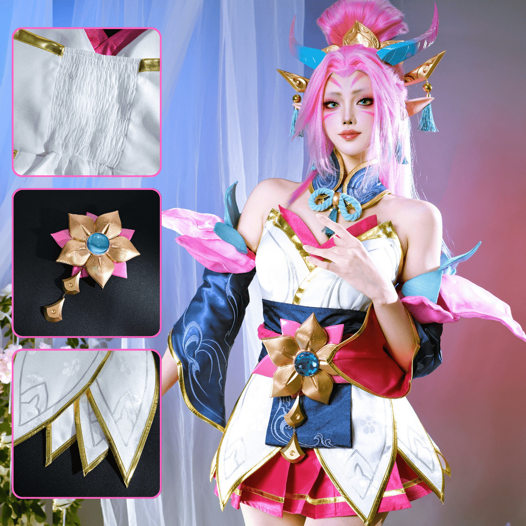 Rolecosplay LOL Spirit Blossom Zyra Cosplay Costume with headpiece