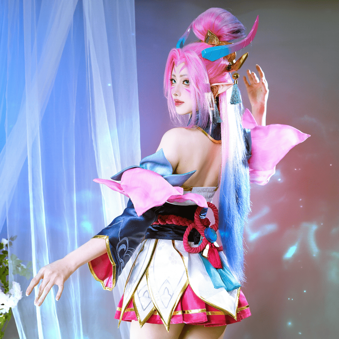 Rolecosplay LOL Spirit Blossom Zyra Cosplay Costume with headpiece