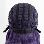 Purple wig with a black mesh cap on a white background Rolecosplay LOL Yunara the Unbroken Faith Cosplay Wig