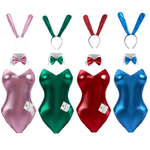 Rolecosplay Multi-Color Glossy Bunny Bodysuit Set Sexy Cosplay