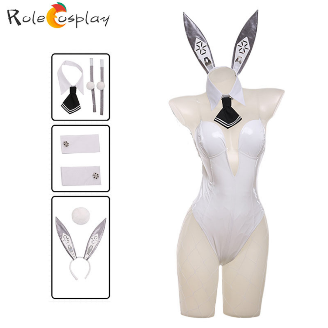 Rolecosplay NIKKE Black Sexy Bunny Suit Blonc Cosplay Costume