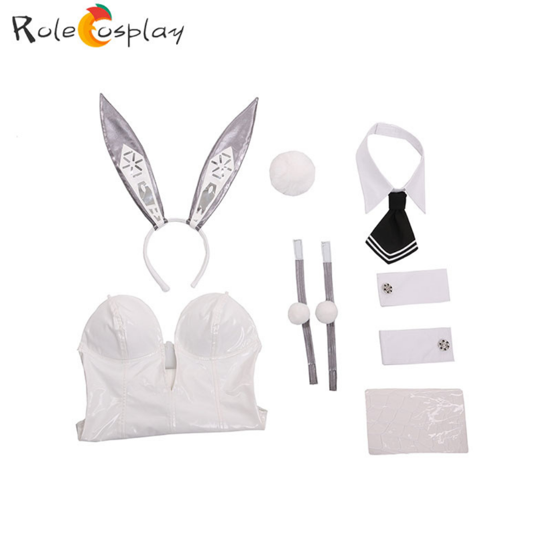Rolecosplay NIKKE Black Sexy Bunny Suit Blonc Cosplay Costume