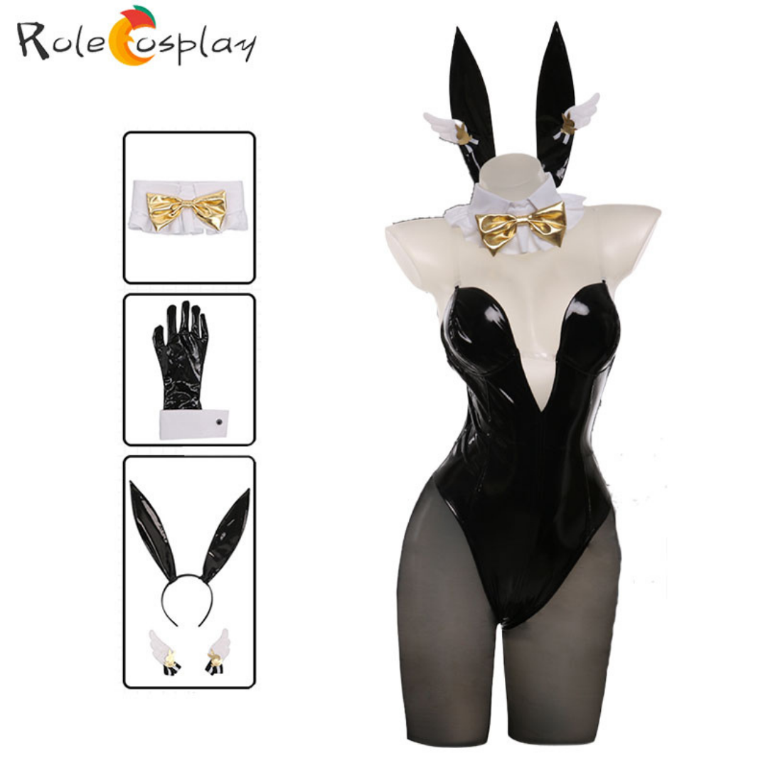 Rolecosplay NIKKE Black Sexy Bunny Suit Rupee Cosplay Costume