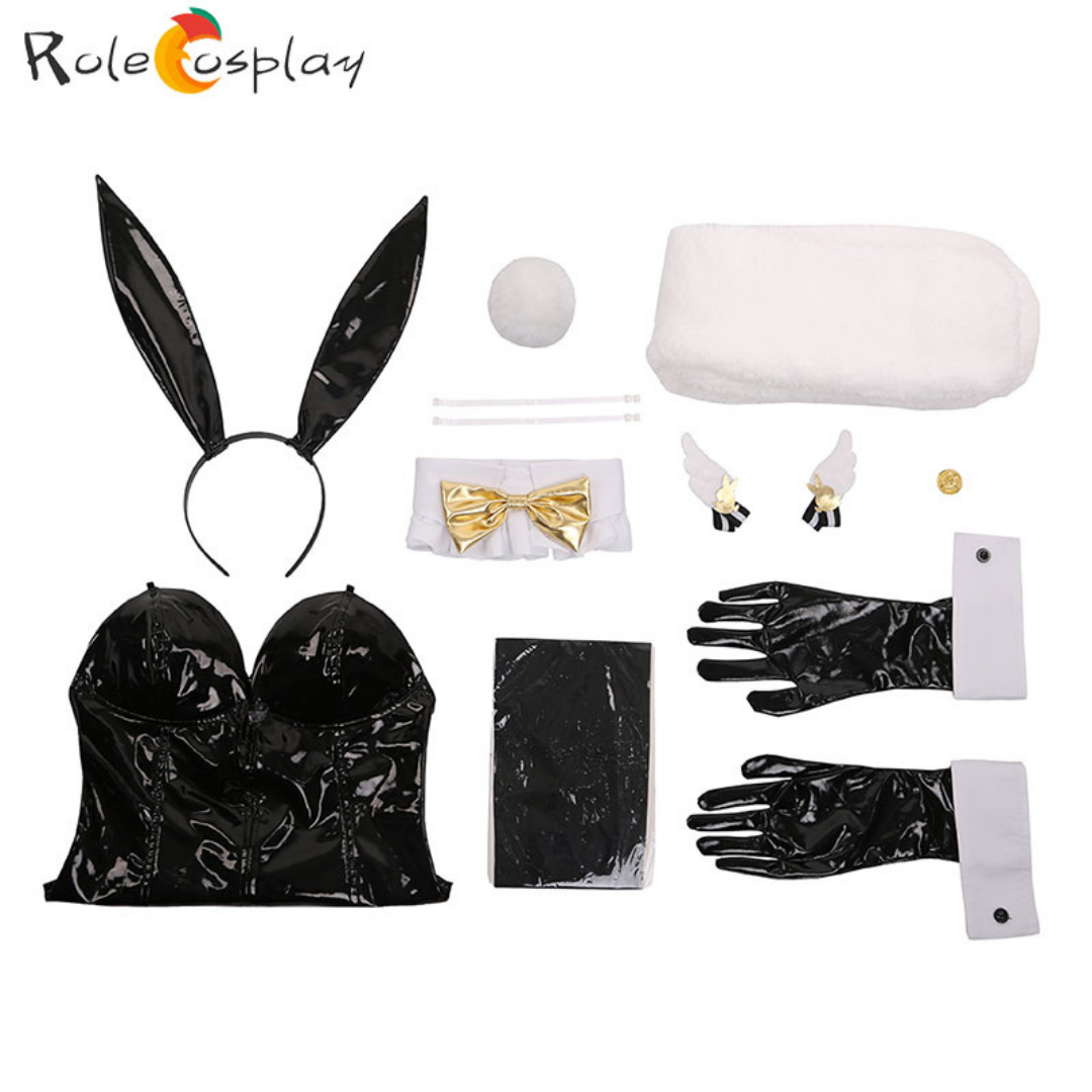 Rolecosplay NIKKE Black Sexy Bunny Suit Rupee Cosplay Costume
