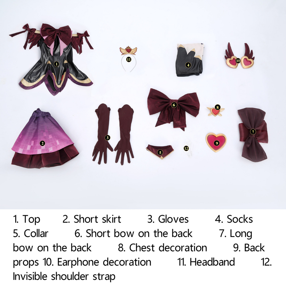 Rolecosplay Overwatch Magical Girl Juno Cosplay Costume Black Red Set full set
