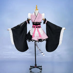 Rolecosplay pink and black maid costume front view