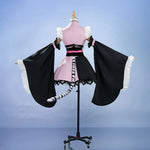 Rolecosplay pink and black maid costume detail view