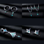 White and teal fantasy cosplay costume accessory collage