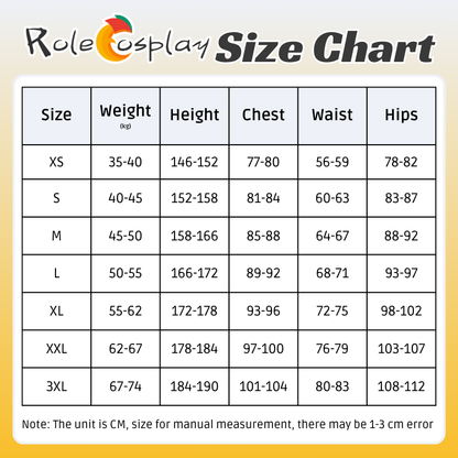 Rolecosplay Zenless Zone Zero Yidhari Cosplay Costume size chart