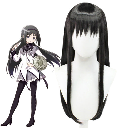 Puella Magi Madoka Magica Akemi Homura Black Long Cosplay Wigs