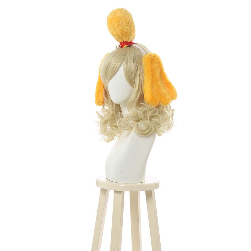 Animal Crossing Isbelle Long Curly Blond Cosplay Wigs