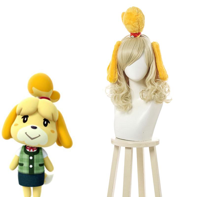 Animal Crossing Isbelle Long Curly Blond Cosplay Wigs