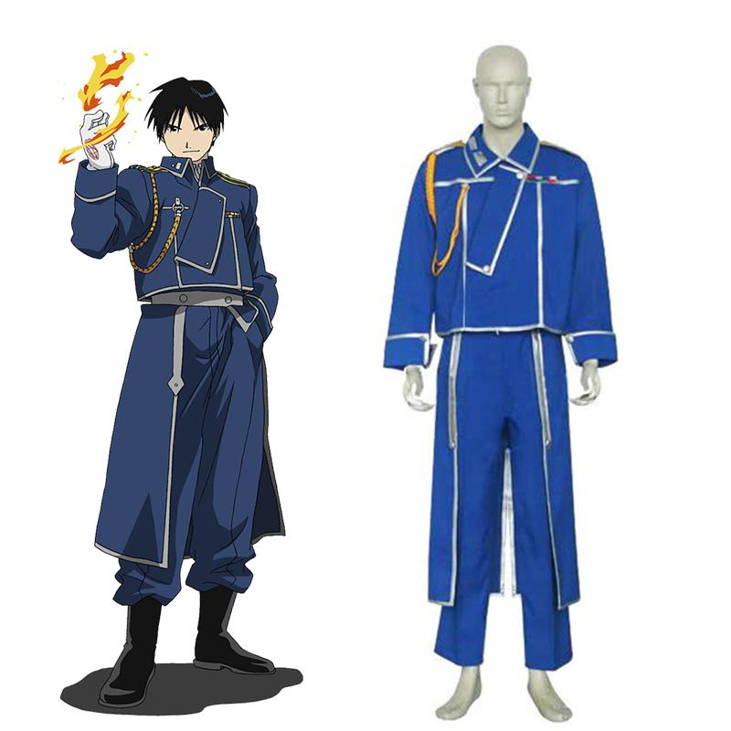 Anime FullMetal Alchemist Roy Mustang Military Cosplay Costumes 
