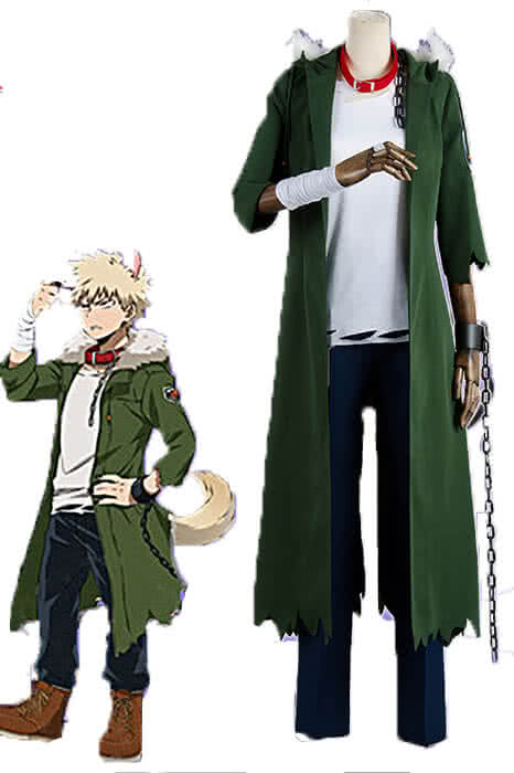 Anime My Hero Academia Katsuki Bakugō Halloween Green Cosplay Costumes