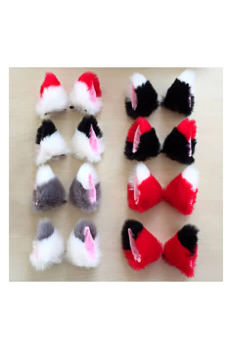 Anime Props Tip Plush Hairpin Solid Fox Ears Cosplay Accessory