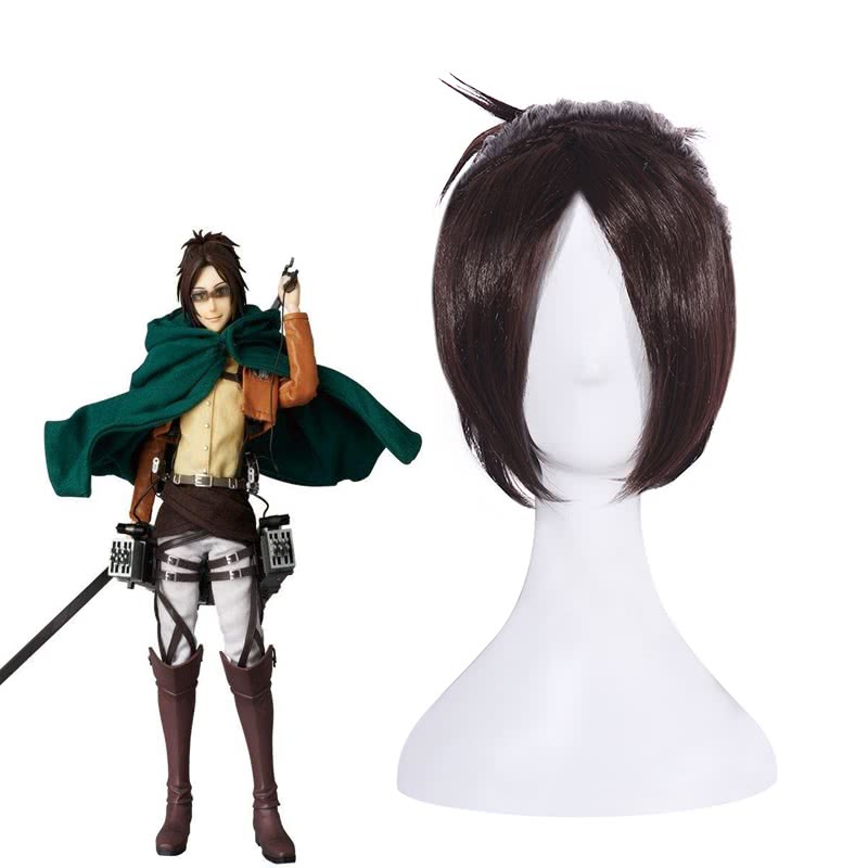 Attack On Titan Hanji Zoe Short Brown Cosplay Wigs