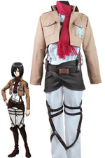 Attack On Titan Shingeki no Kyojin Mikasa Ackerman Trainee Class Uniform Cosplay Costumes