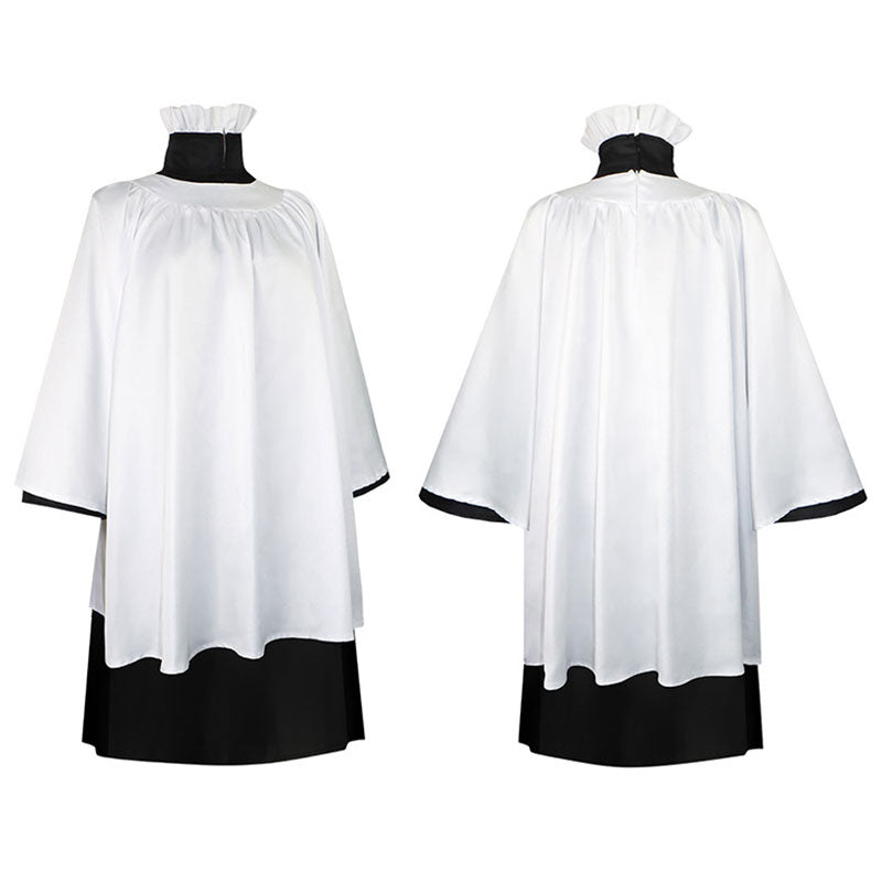 Beetle Juice Priest White Robe Cosplay Costume Outfits Halloween Carnival Suit
