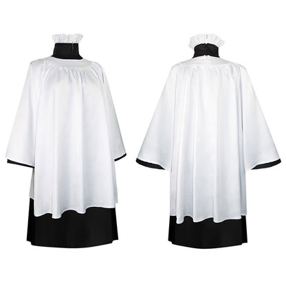 Beetle Juice Priest White Robe Cosplay Costume Outfits Halloween Carnival Suit