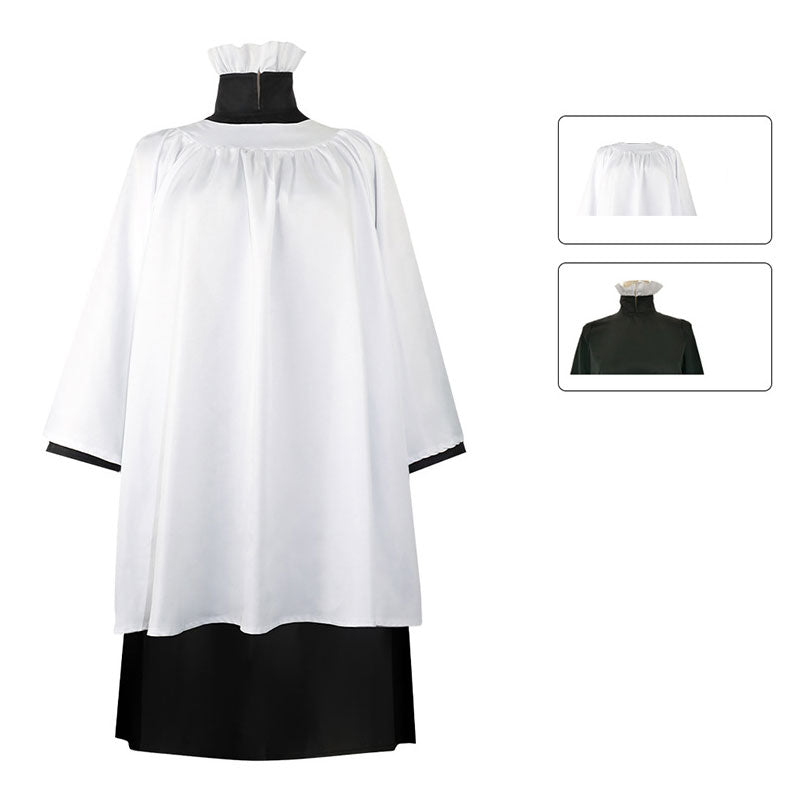 Beetle Juice Priest White Robe Cosplay Costume Outfits Halloween Carnival Suit