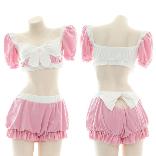 Big Bow Pink Cute Pajama Cosplay Costume