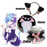 Black And White Cat Ears Tail Cat Claw Cos Props Headwear Cosplay