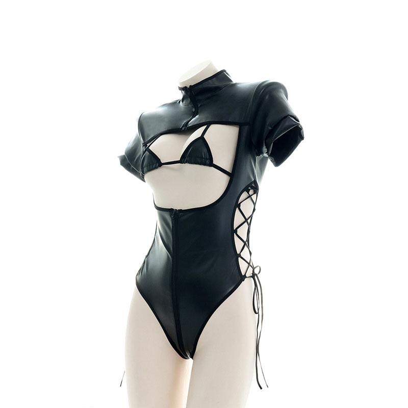 Black Bodysuit Tights Sexy Lingerie Cosplay Costume 