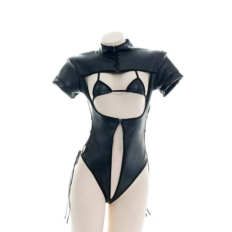 Black Bodysuit Tights Sexy Lingerie Cosplay Costume 