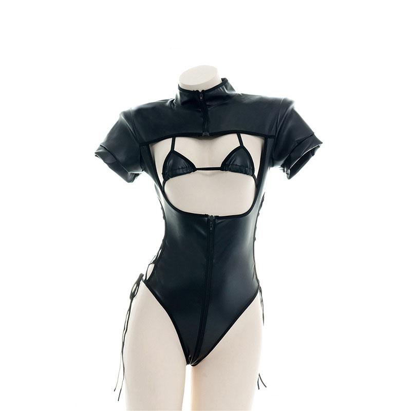 Black Bodysuit Tights Sexy Lingerie Cosplay Costume 