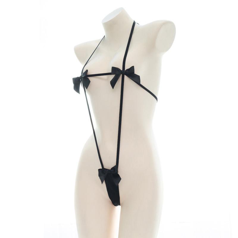 Black Bow Sexy Bikini Cosplay Costume