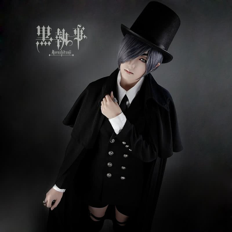 Black Butler Ciel Phantomhiv Funeral Canonicals Cosplay Costume 